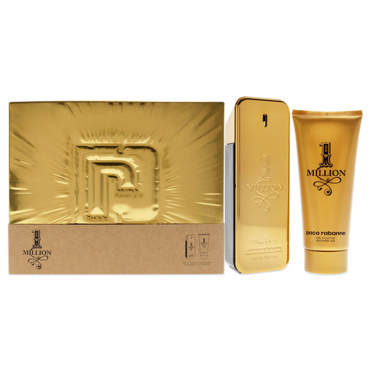 1 Million by Paco Rabanne for Men - 2 Pc Gift Set 3.4oz EDT Spray, 3.4oz Shower Gel