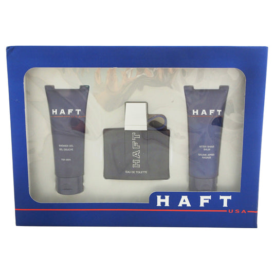 Haft by Beverly Hills for Men - 3 Pc Gift Set 2.5oz EDT Spray, 2.5oz After Shave Balm, 2.5oz Shower Gel