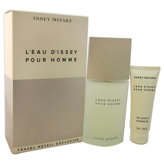 Leau Dissey by Issey Miyake for Men 2 Pc Gift Set 4.2oz EDT Spray, 2.5oz Shower Gel