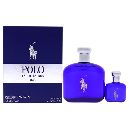 Polo Blue by Ralph Lauren for Men - 2 Pc Gift Set 4.2oz EDT Spray, 0.5oz EDT Splash