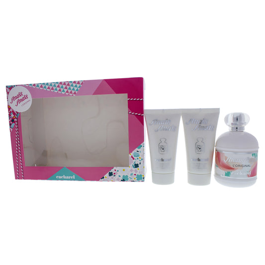 Anais Anais by Cacharel for Women 3 Pc Gift Set 3.4oz EDT Spray, 2 x 1.7oz Perfumed Body Lotion