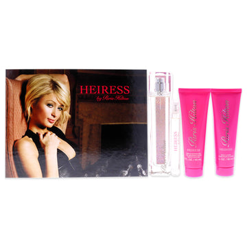 Heiress by Paris Hilton for Women 4 Pc Gift Set 3.4oz EDP Spray, 0.34oz EDP Spray, 3oz Body Lotion, 3oz Bath & Shower Gel