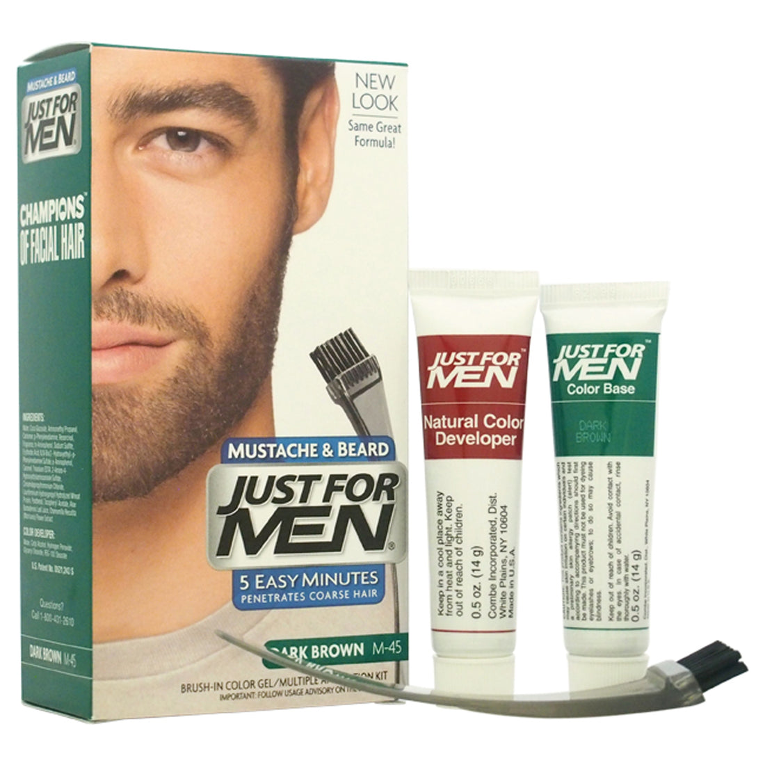 Brush-In Color Gel Mustache Beard - M-45 Dark Brown