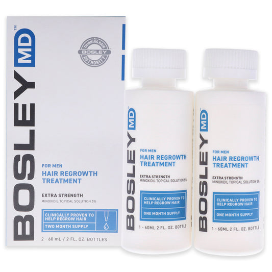 Hair Regrowth Treatment Extra Strength by Bosley for Men - 2 x 2 oz Treatment