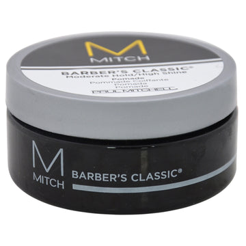 Mitch Barbers Classic Moderate Hold/High Shine Pomade by Paul Mitchell for Men 3 oz Pomade