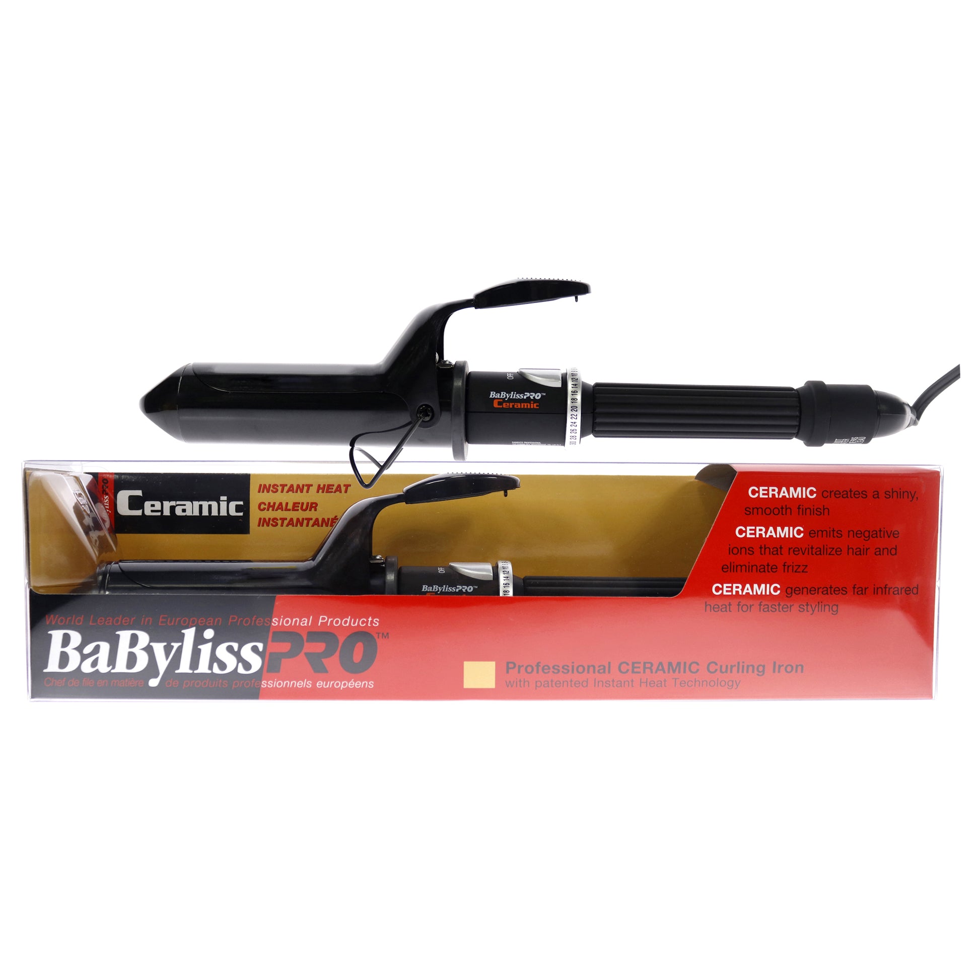 Babyliss PRO Professional Ceramic Curling Iron - BABC150SC - Black