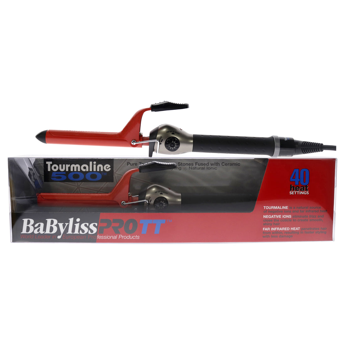 Babyliss PRO TT Tourmaline 500 Ceramic Professional Curling Iron - BTM5075SC - Red