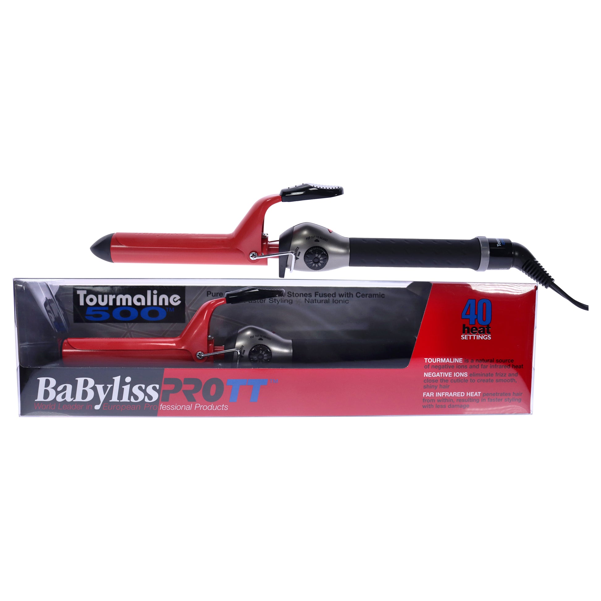 Babyliss PRO TT Tourmaline 500 Ceramic Professional Curling Iron - BTM5100SC - Red
