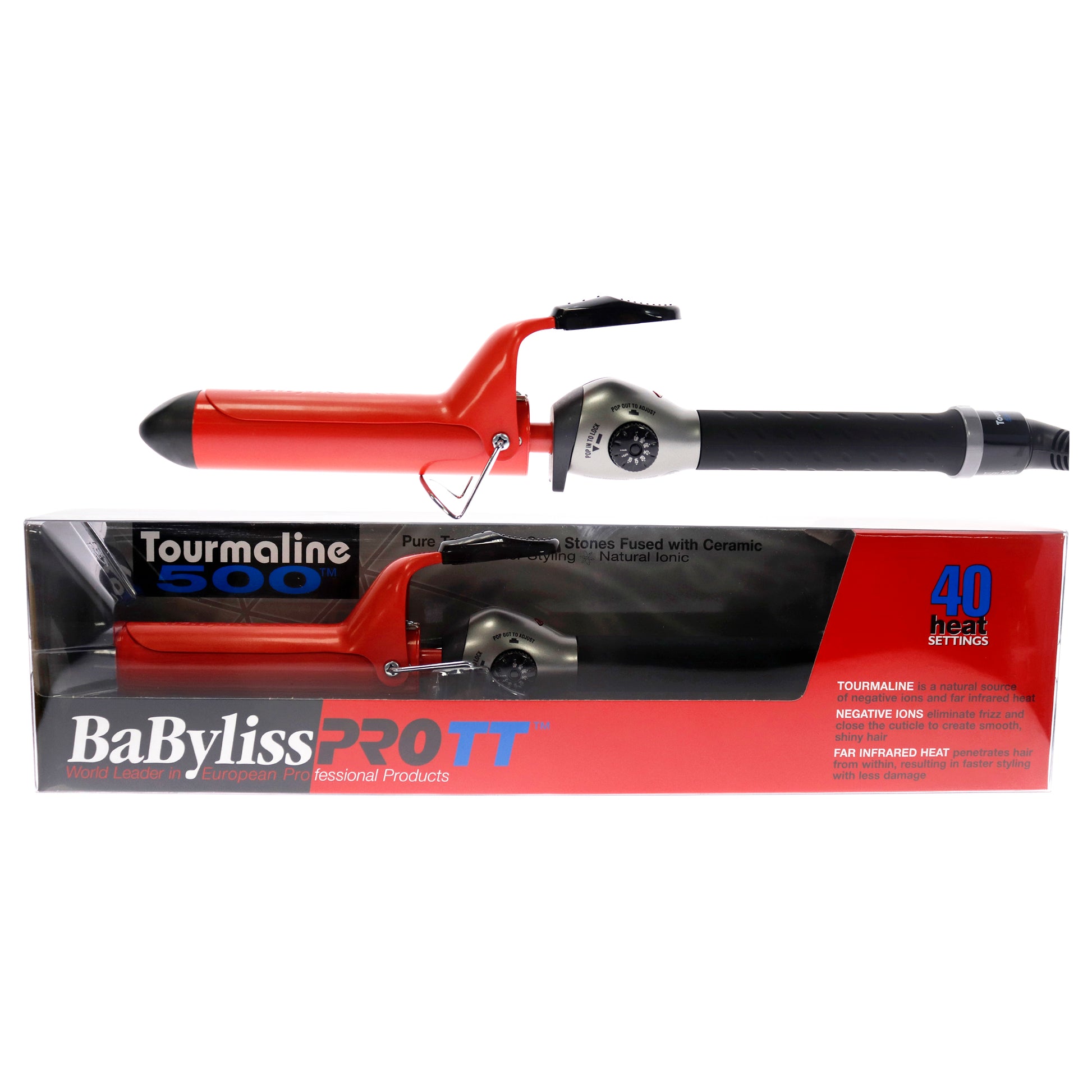 Babyliss PRO TT Tourmaline 500 Ceramic Professional Curling Iron - BTM5125SC - Red