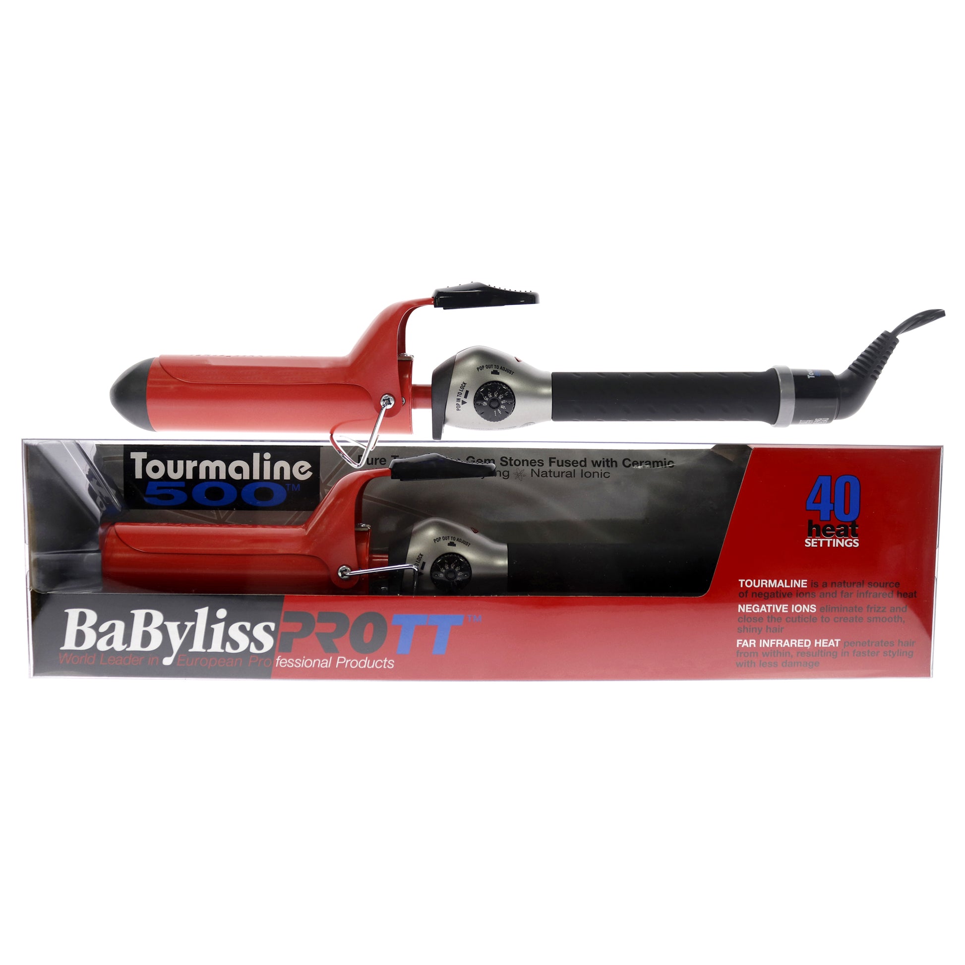 Babyliss PRO TT Tourmaline 500 Ceramic Professional Curling Iron - BTM5150SC - Red