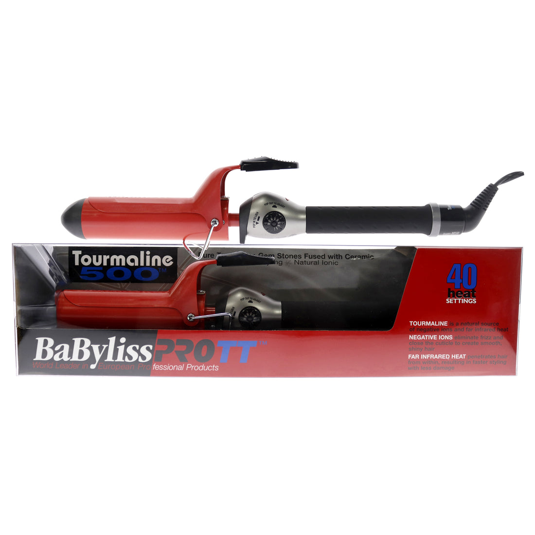 Babyliss PRO TT Tourmaline 500 Ceramic Professional Curling Iron - BTM5150SC - Red