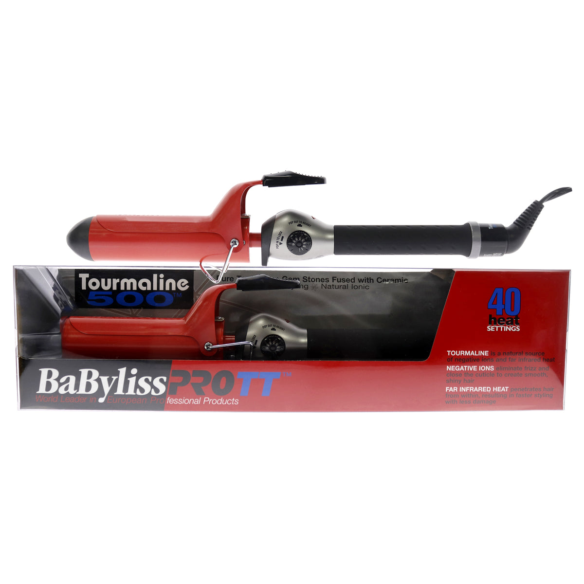 Babyliss PRO TT Tourmaline 500 Ceramic Professional Curling Iron - BTM5150SC - Red