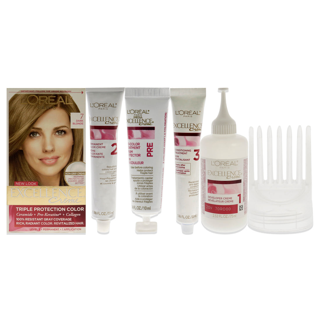 Excellence Creme Pro - Keratine - 7 Dark Blonde - Natural