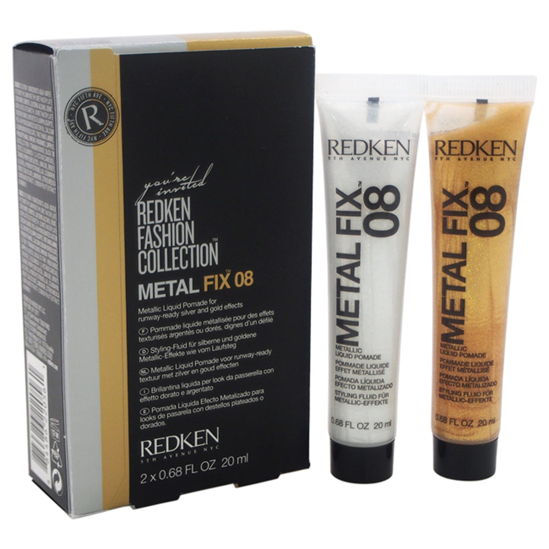 Fashion Collection Metal Fix 08 Metallic Liquid Pomade by Redken for Unisex 2 x 0.68 oz Pomade