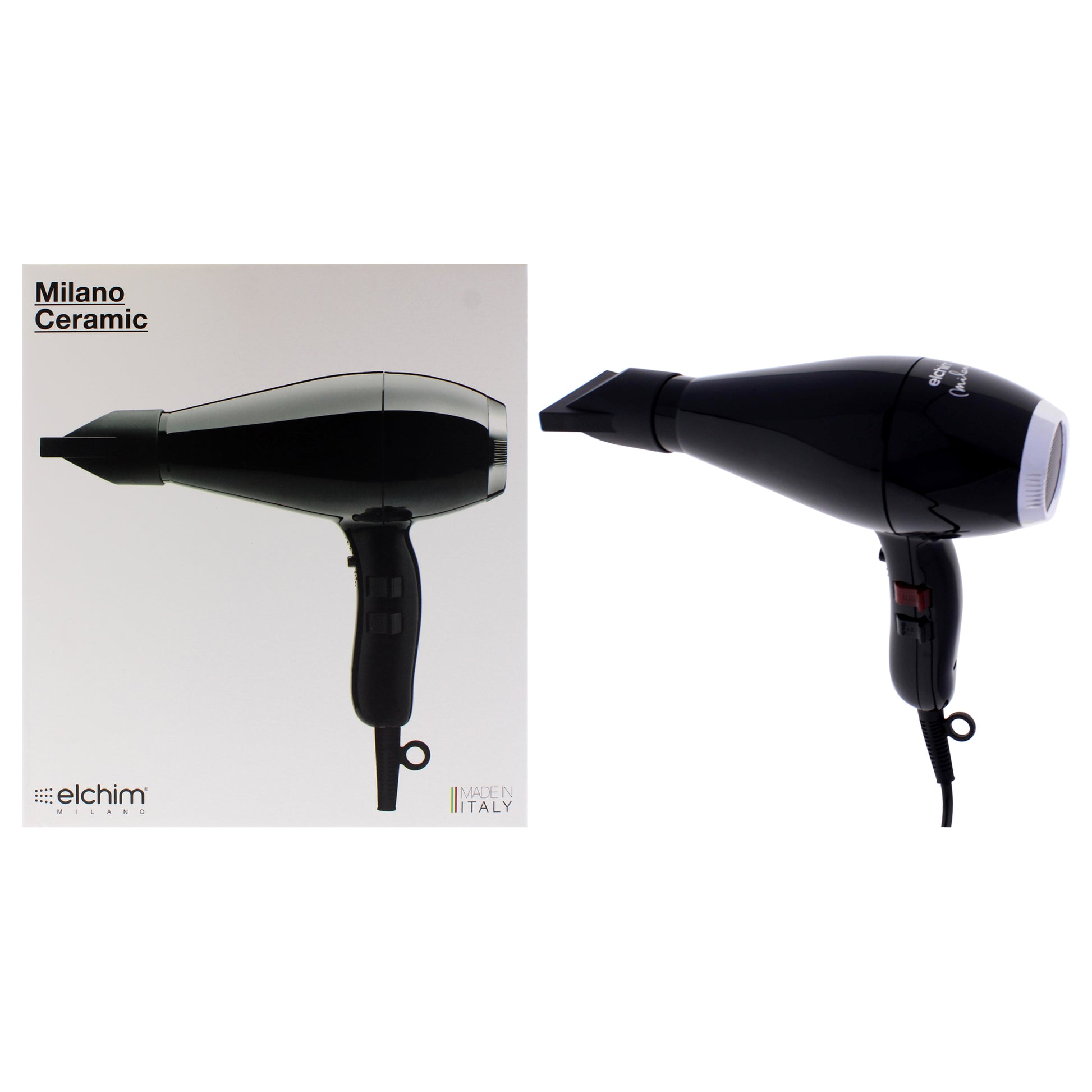 Milano Ceramic Hair Dryer - Black-Silver