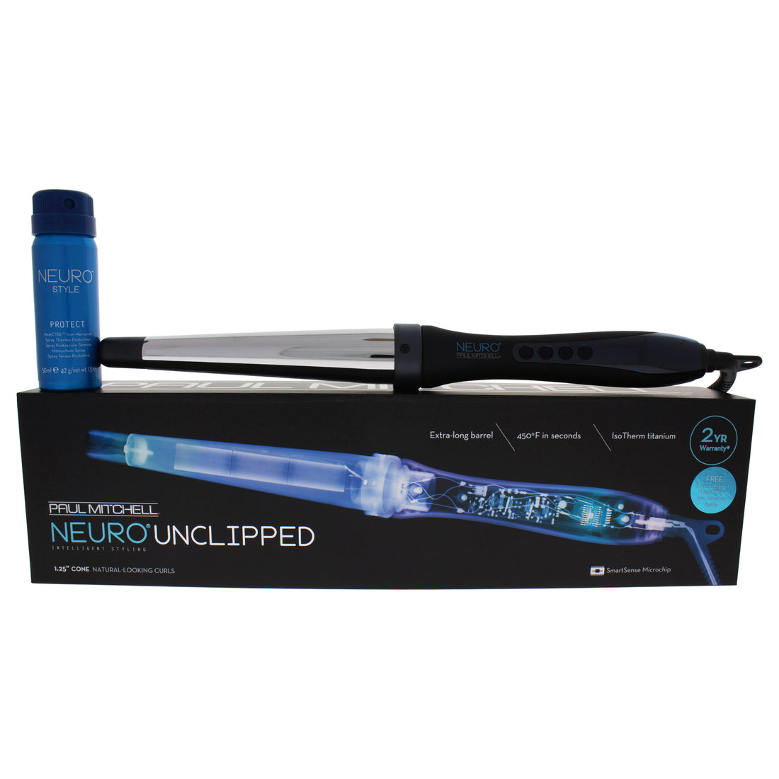 Paul Mitchell Neuro Unclipped Curling Iron - Model # NSCNAS - Black/Silver