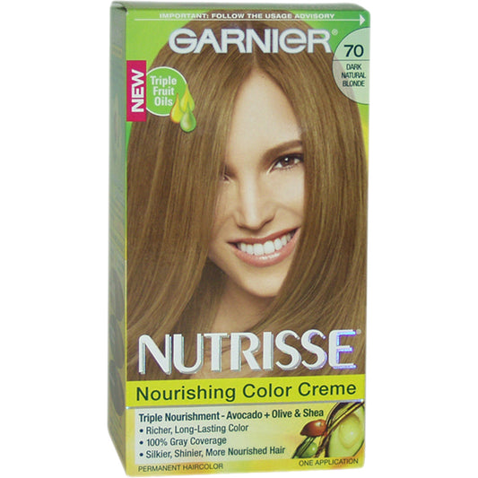 Nutrisse Nourishing Color Creme # 70 Dark Natural Blonde by Garnier for Unisex - 1 Application Hair Color