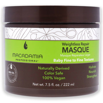 Weightless Repair Masque by Macadamia Oil for Unisex 7.5 oz Masque