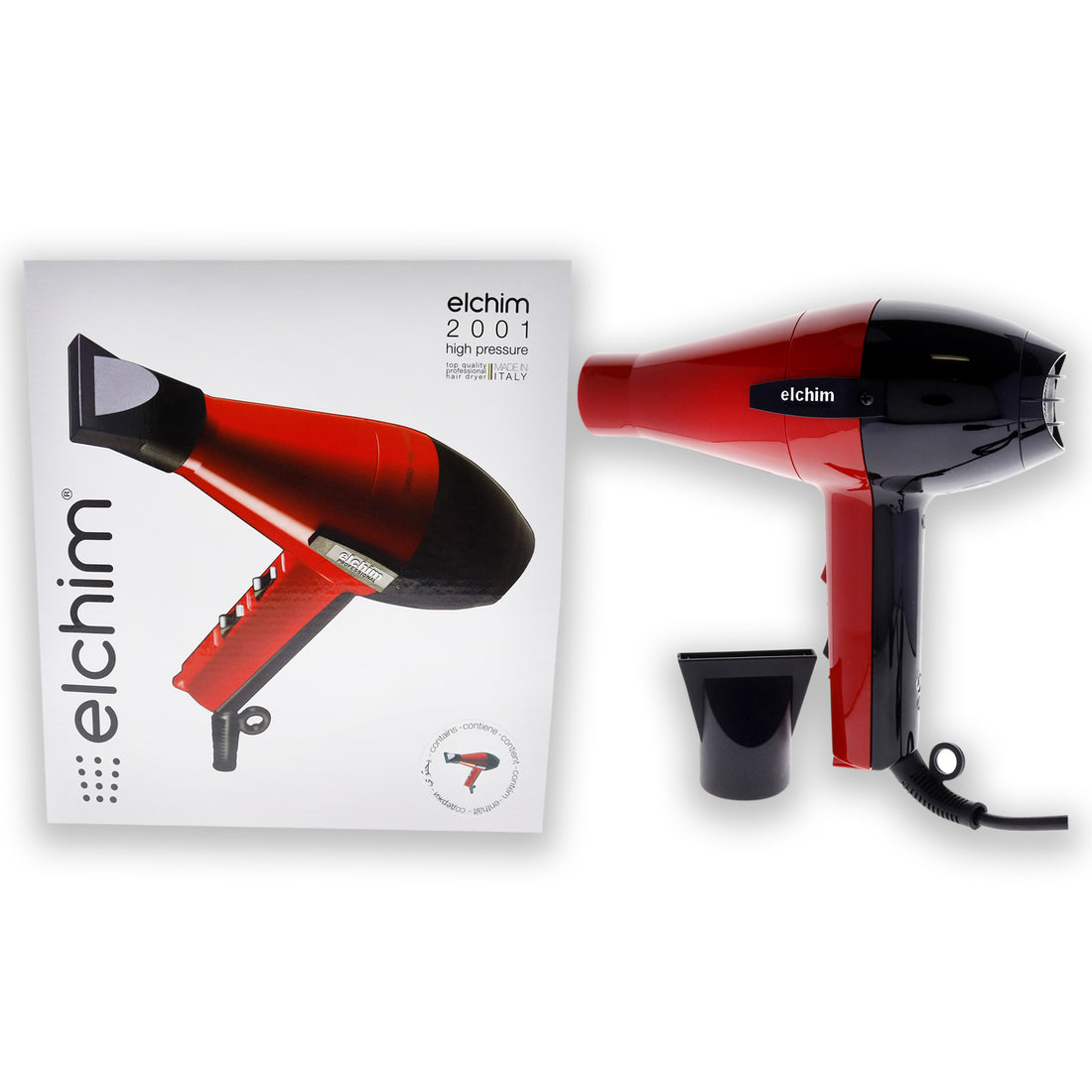 2001 Classic Hair Dryer - Red-Black by Elchim for Women - 1 Pc Hair Dryer