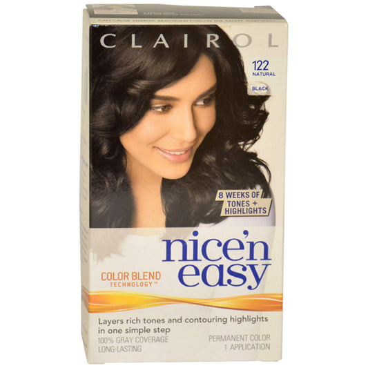 Nicen Easy Color Blend - # 122 Natural Black by Clairol for Women - 1 Application Hair Color
