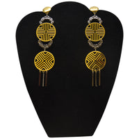 Triumph Earrings in 18k Gold And Gunmetal Plated
