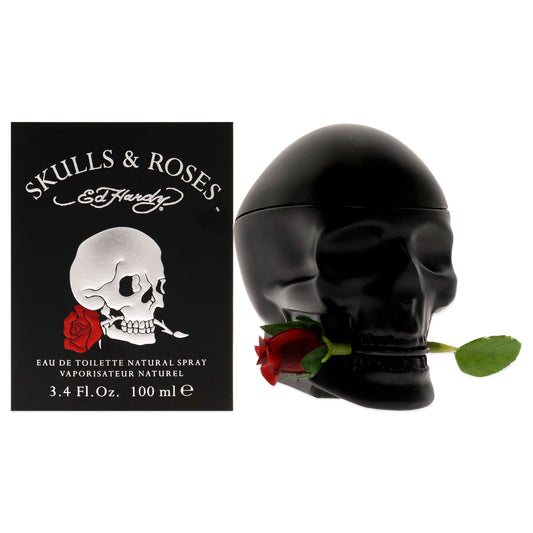 Ed Hardy Skulls & Roses by Christian Audigier for Men 3.4 oz EDT Spray