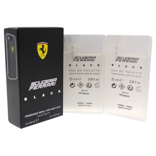 Ferrari Black Fragrance Refill For Hard Case by Ferrari for Men 2 x 0.8 oz EDT Spray (Refill)