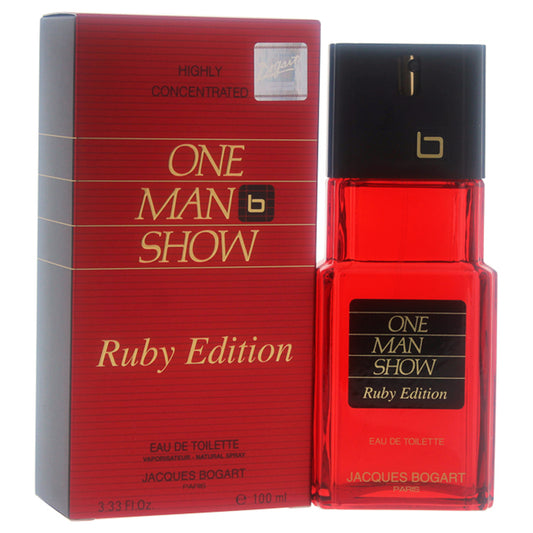 One Man Show by Jacques Bogart for Men 3.33 oz EDT Spray (Ruby Edition)