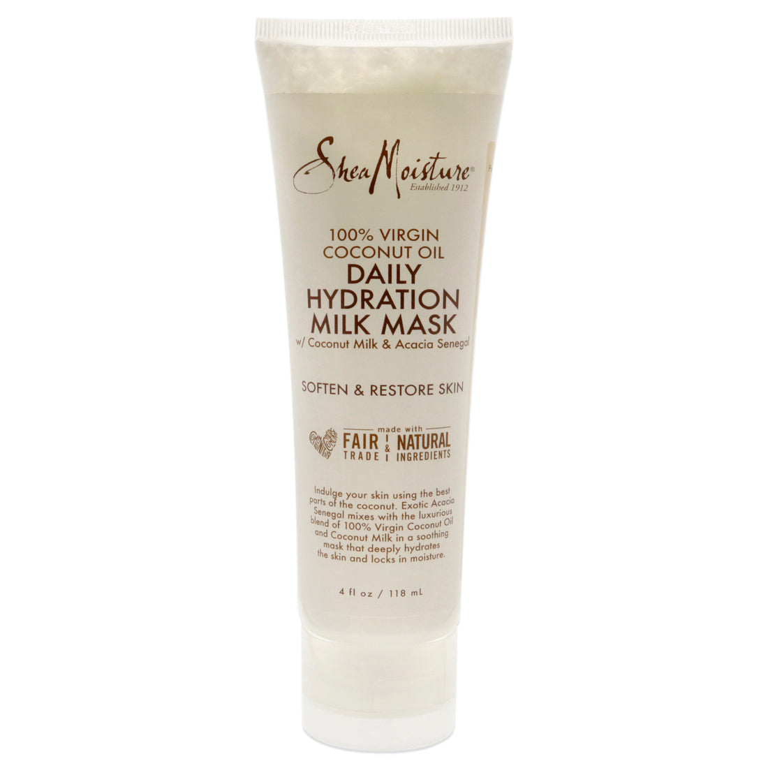 100% Virgin Coconut Oil Daily Hydration Milk Mask by Shea Moisture for Unisex - 4 oz Mask