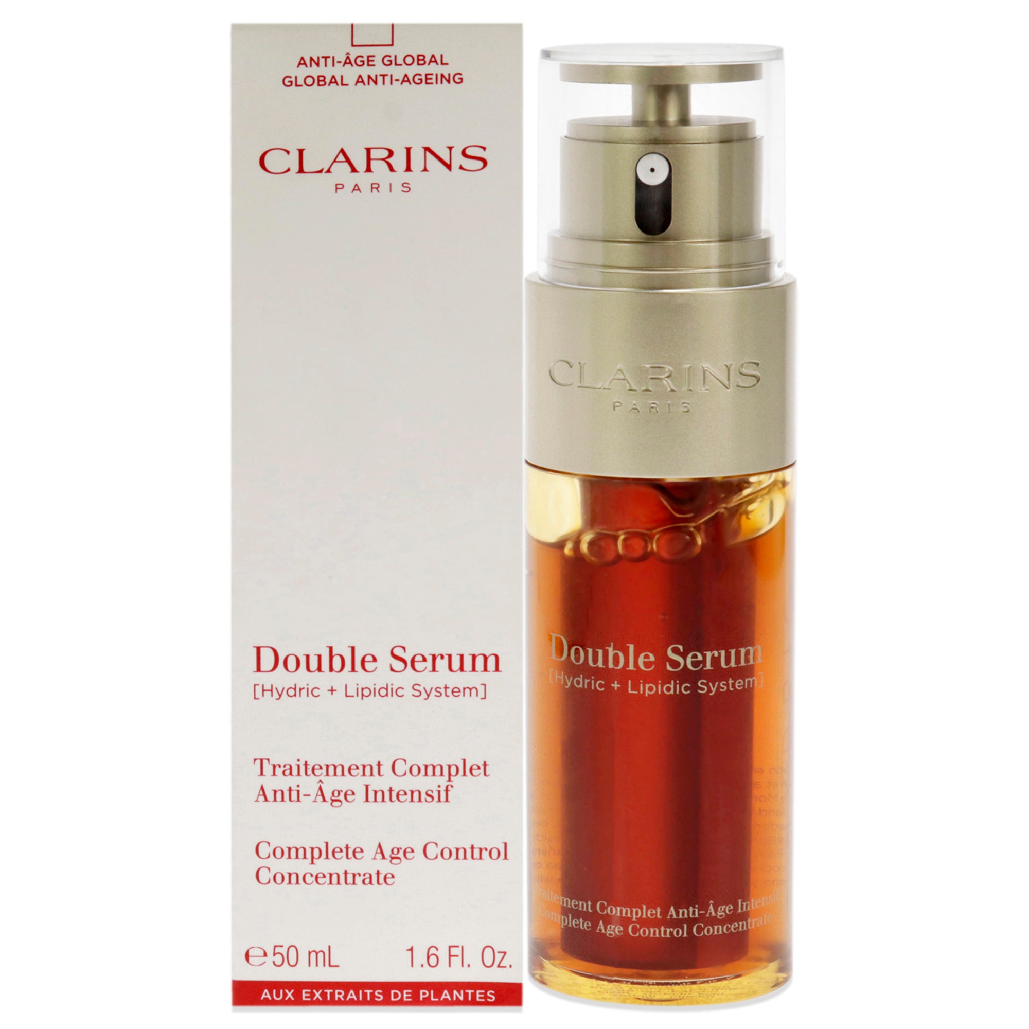 Double Serum Complete Age Control Concentrate by Clarins for Unisex - 1.6 oz Serum