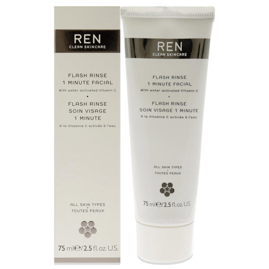 Flash Rinse 1 Minute Facial by REN for Unisex 2.5 oz Rinse