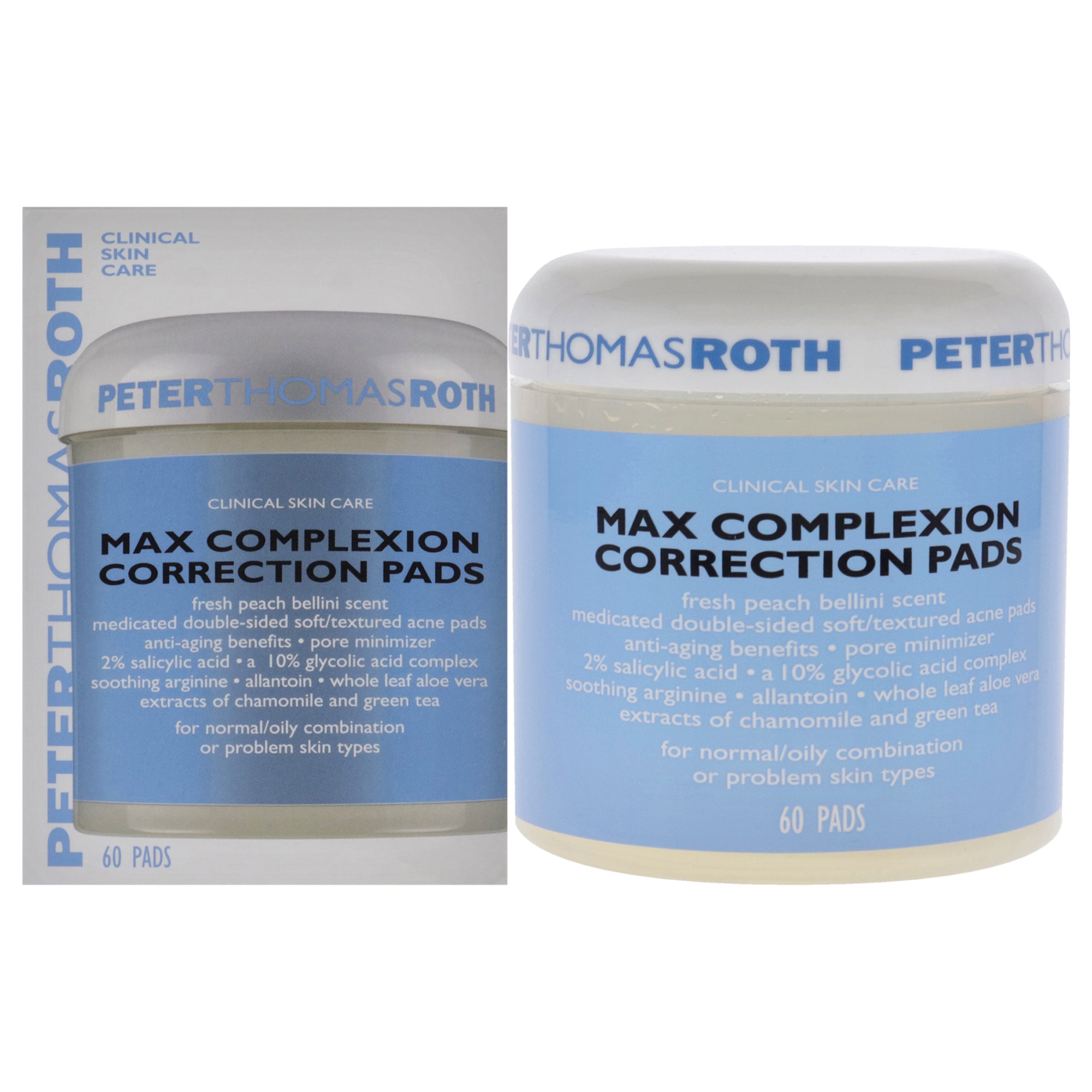 Max Complexion Correction Pads by Peter Thomas Roth for Unisex - 60 Pc Pads