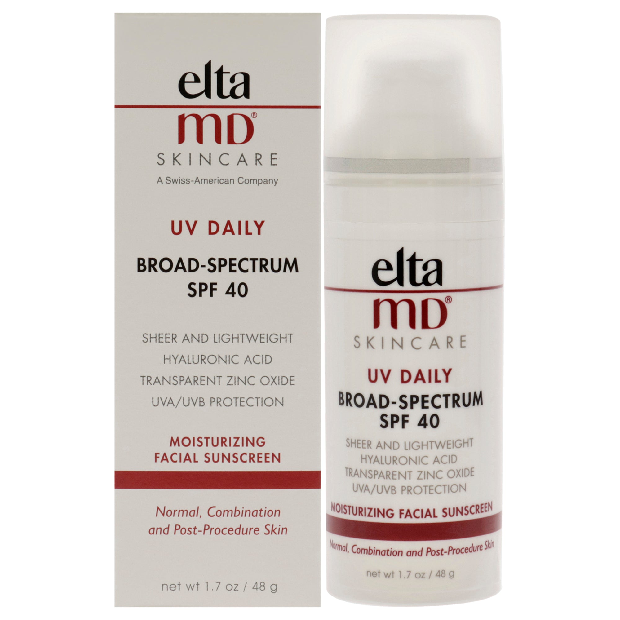 UV Daily Moisturizing Facial Sunscreen SPF 40 by EltaMD for Unisex 1.7 oz Sunscreen