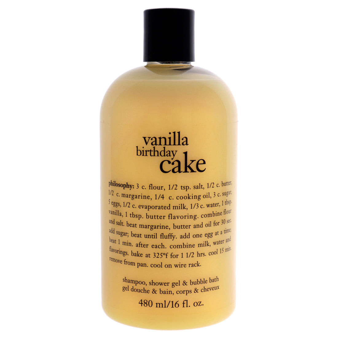 Vanilla Birthday Cake by Philosophy for Unisex - 16 oz Shampoo, Shower Gel and Bubble Bath