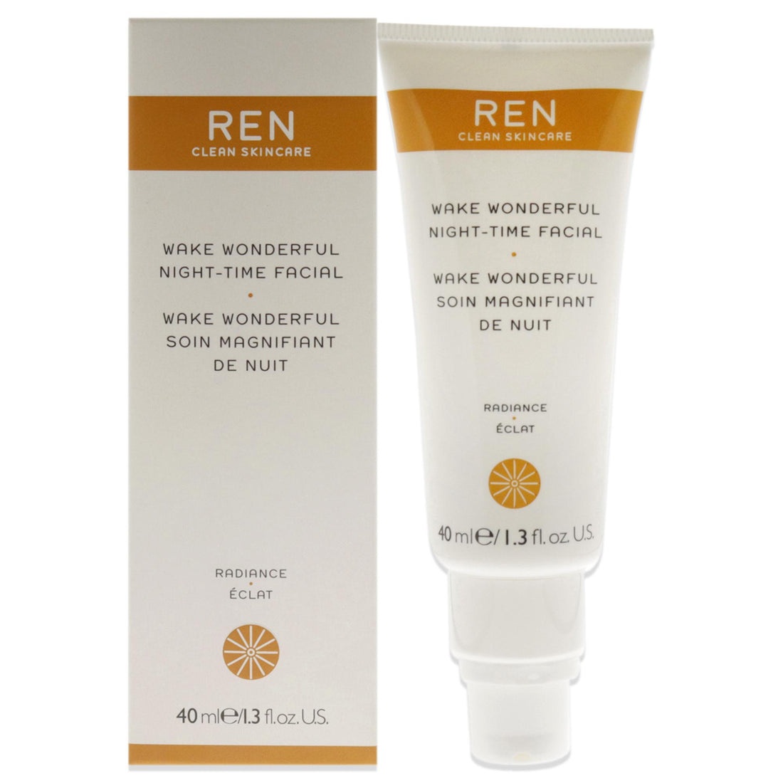 Wake Wonderful Night-Time Facial by REN for Unisex 1.3 oz Treatment