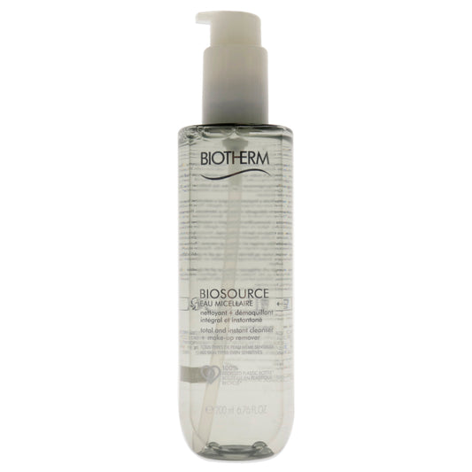 Biosource Eau Micellaire Total and Cleanser Make-Up Remover by Biotherm for Women - 6.76 oz Makeup Remover