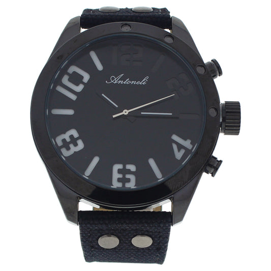 AG1274-02 Black Leather Strap Watch by Antoneli for Men - 1 Pc Watch