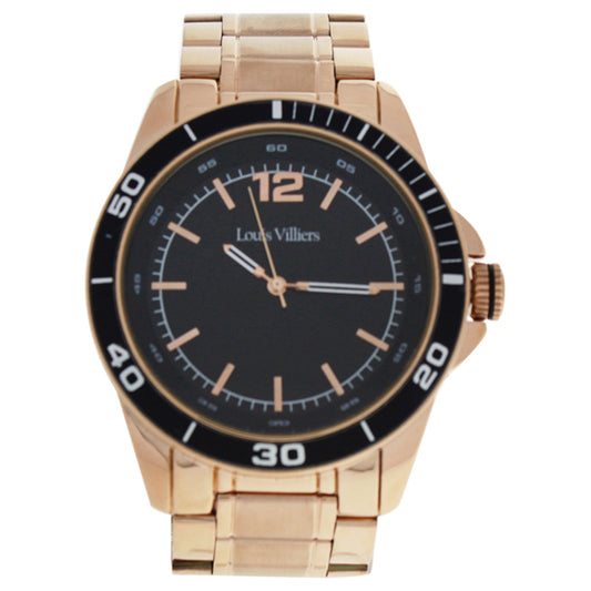 LV1010 Rose Gold Stainless Steel Bracelet Watch by Louis Villiers for Men - 1 Pc Watch