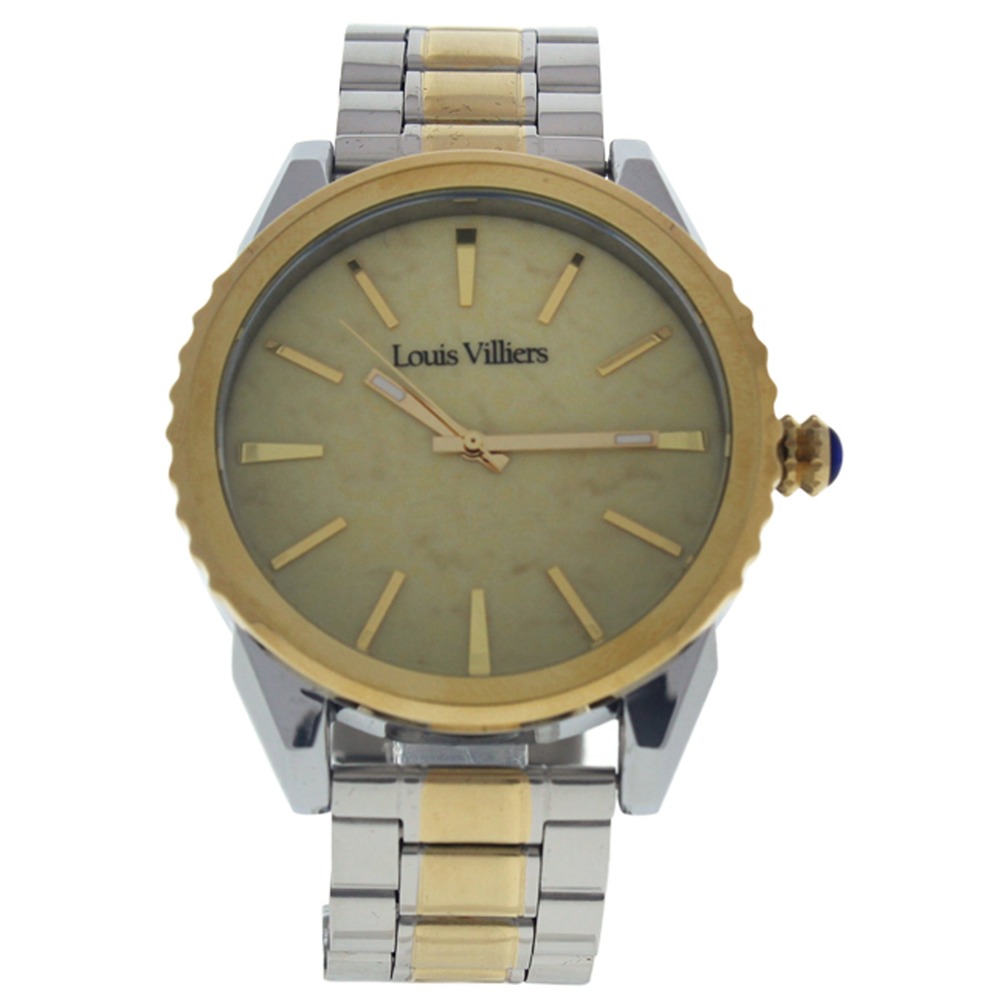 LV2066 Silver Gold Stainless Steel Bracelet Watch by Louis Villiers for Men - 1 Pc Watch