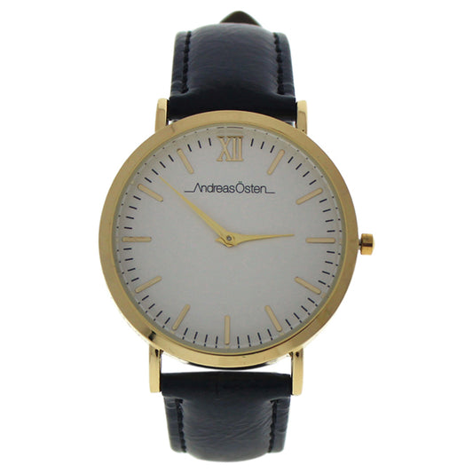 AO-02 Klassisk - Gold/Black Leather Strap Watch by Andreas Osten for Unisex - 1 Pc Watch
