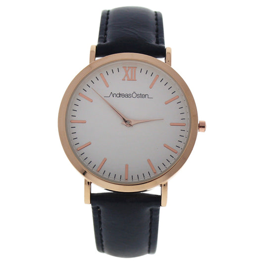 AO-03 Klassisk - Rose Gold/Black Leather Strap Watch by Andreas Osten for Unisex - 1 Pc Watch