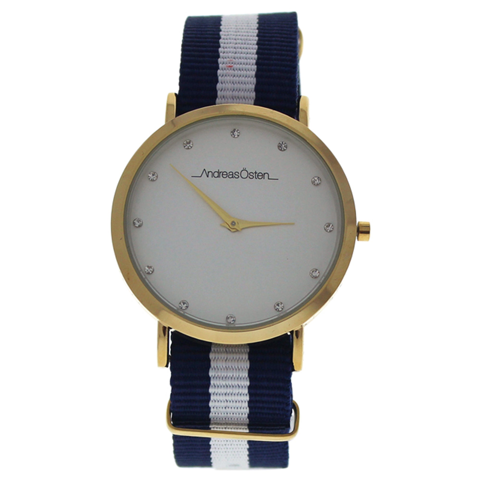 AO-20 Somand - Gold/Navy Blue-White Nylon Strap Watch by Andreas Osten for Unisex - 1 Pc Watch