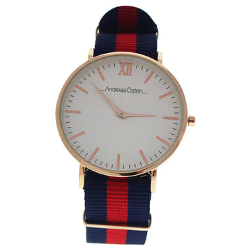 AO-59 Somand - Rose Gold/Navy Blue-Red Nylon Strap Watch by Andreas Osten for Unisex - 1 Pc Watch