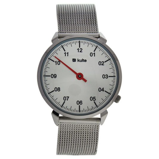KU15-0022 Silver/Red Touch Stainless Steel Mesh Bracelet Watch by Kulte for Unisex - 1 Pc Watch