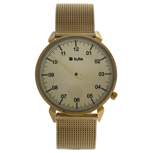 KUT8A Gold/Gold Stainless Steel Mesh Bracelet Watch by Kulte for Unisex - 1 Pc Watch
