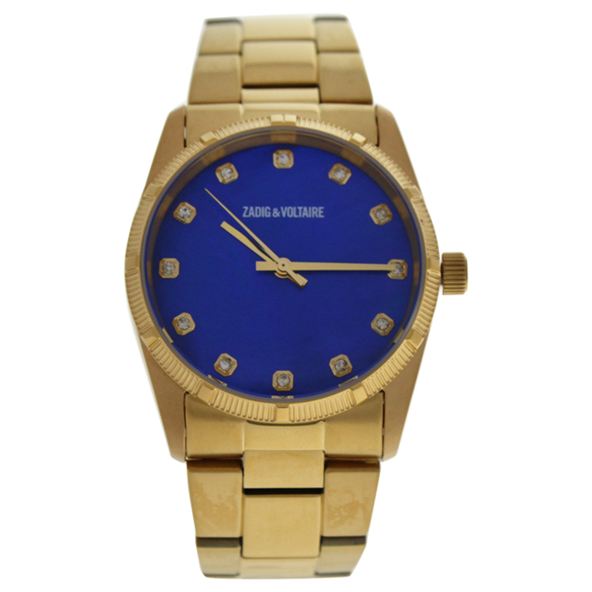 ZVF220 Blue Dial/Gold Stainless Steel Bracelet Watch by Zadig & Voltaire for Unisex - 1 Pc Watch