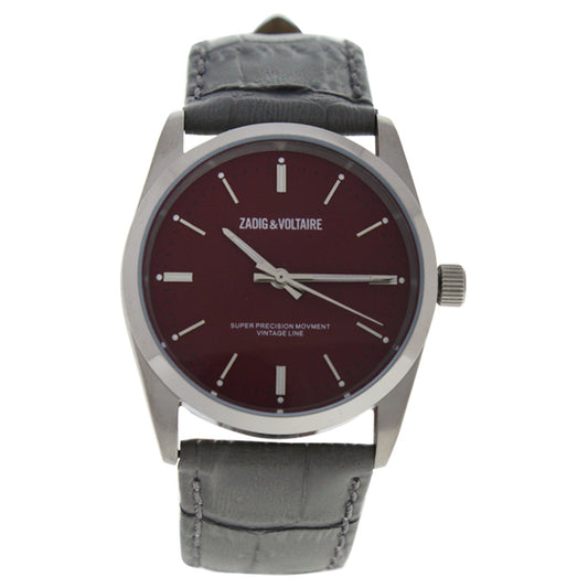 ZVF235 Fusion - Silver/Grey Leather Strap Watch by Zadig & Voltaire for Unisex - 1 Pc Watch