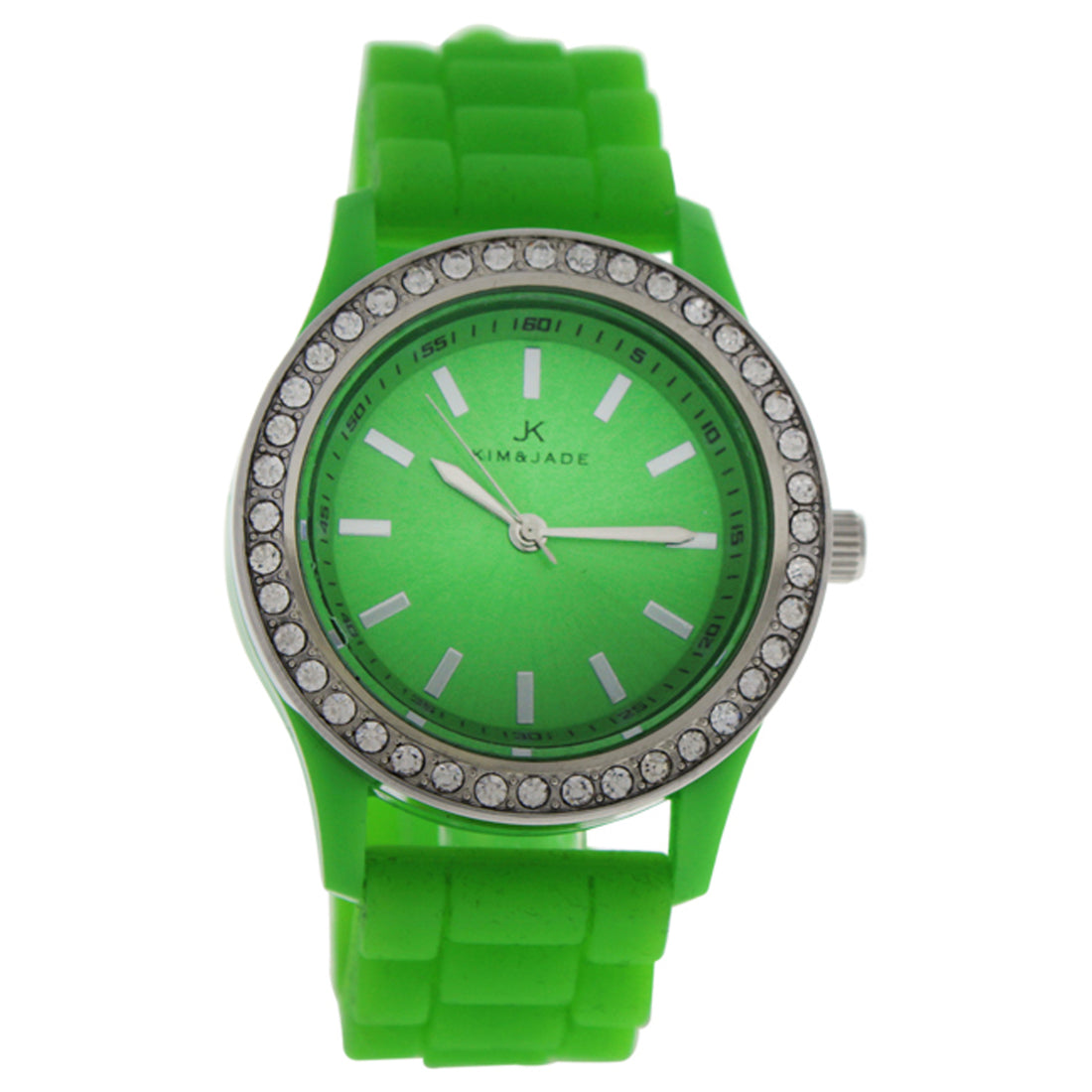 2032L-GN Green Silicone Strap Watch by Kim & Jade for Women - 1 Pc Watch