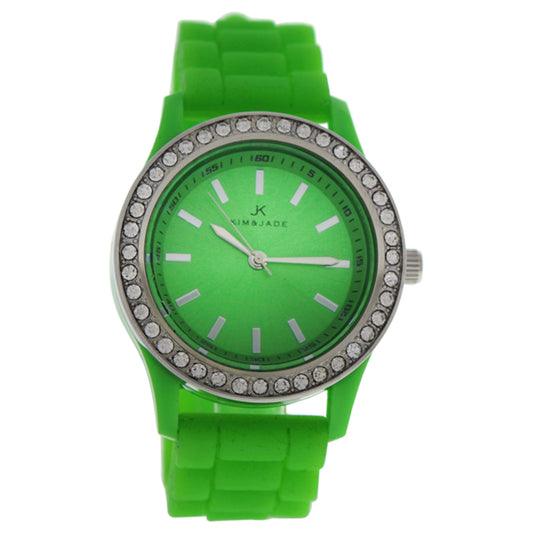2032L-GN Green Silicone Strap Watch by Kim & Jade for Women - 1 Pc Watch