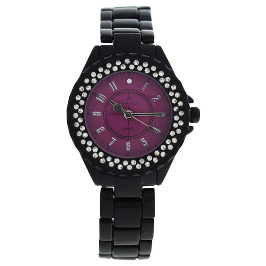 2033L-BP Black Stainless Steel Bracelet Watch by Kim & Jade for Women - 1 Pc Watch